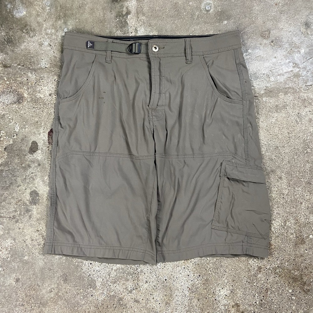 Prana Stretch Zion Shorts Size 33x12 Brown Outdoor Active Hiking Wear
